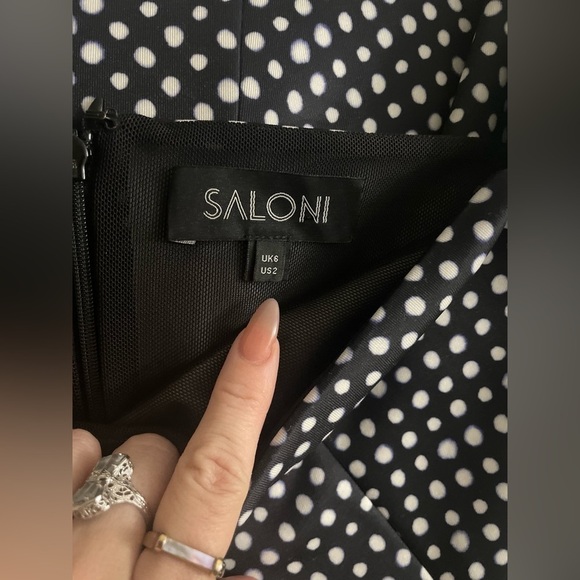 SALONI | Amelia Dress, Neoprene Polka Dot Size 2 ❤️ - Picture 15 of 15